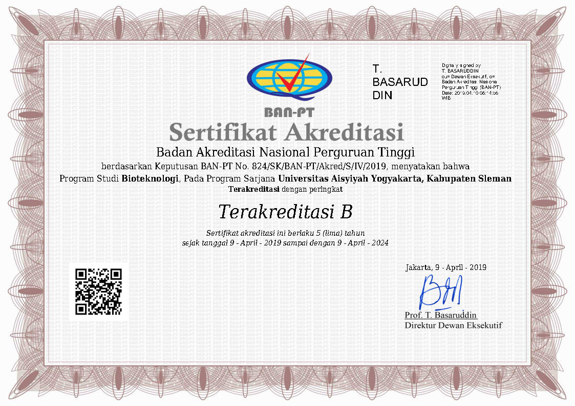 Baru 3 tahun berdiri, Biotek UNISA mendapat akreditasi B